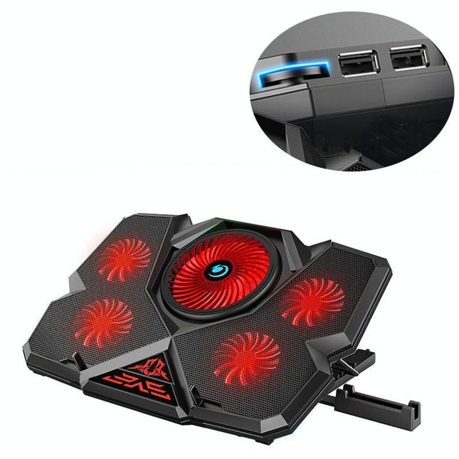 Red Gaming Laptop Cooler With 5V Speed Control