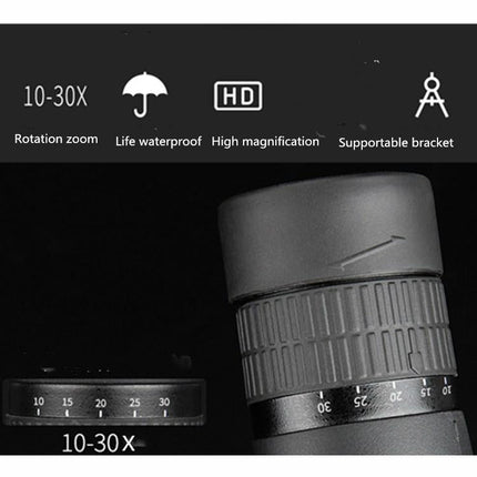 High Magnification Hd Telescope - 10-30X50 Continuous Zoom