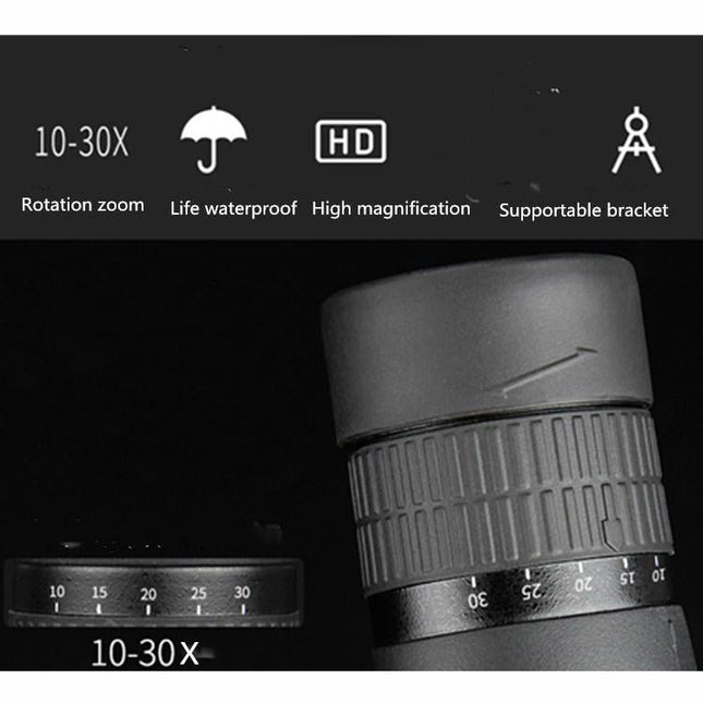 High Magnification Hd Telescope - 10-30X50 Continuous Zoom