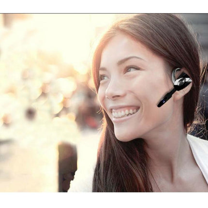 Business Bluetooth 5.0 Earphone With Hanging Ear Design - Black