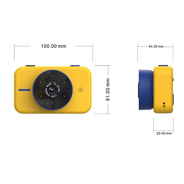 Mini 4K Dual Camera For Kids - 50Mp Front & Rear - Yellow