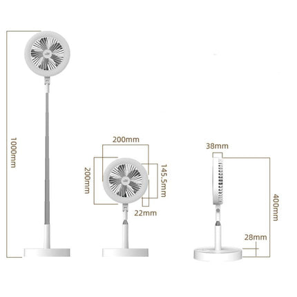 Multi-Function Rechargeable Fan Lamp With Telescopic Bracket