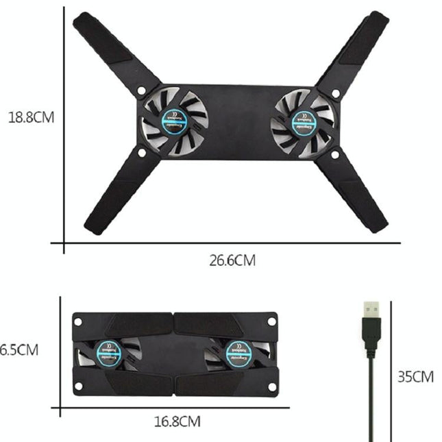 2-Pack Foldable Laptop Cooling Pad - Compact & Portable