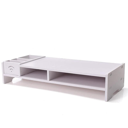 Versatile Desktop Monitor Stand - Sturdy Wood Riser For Laptop Notebook Tv