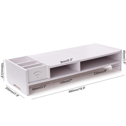 Versatile Desktop Monitor Stand - Sturdy Wood Riser For Laptop Notebook Tv