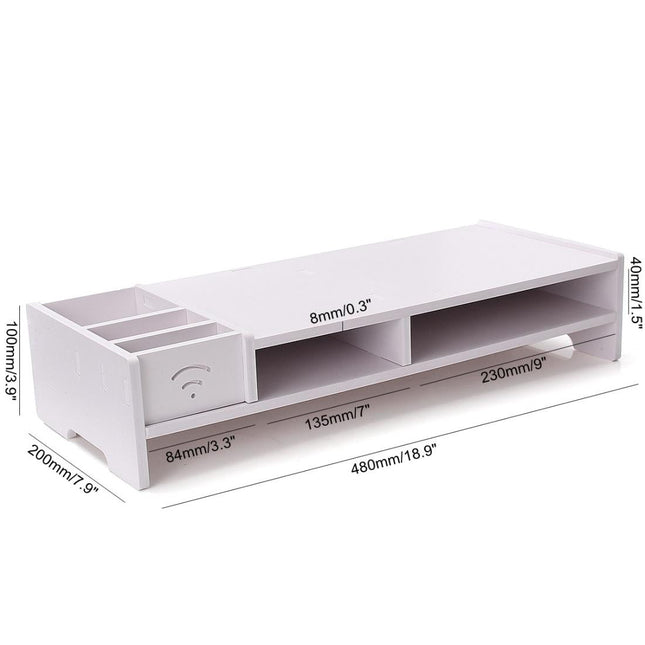 Versatile Desktop Monitor Stand - Sturdy Wood Riser For Laptop Notebook Tv