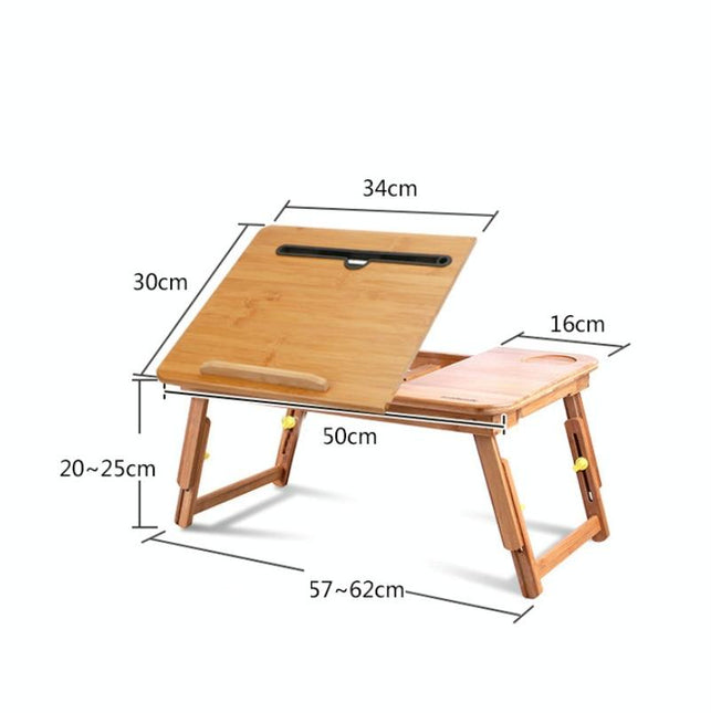 Foldable Laptop Desk For Bed - Lazy Computer Table With Card Slot