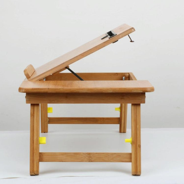 Foldable Laptop Desk For Bed - Lazy Computer Table With Card Slot