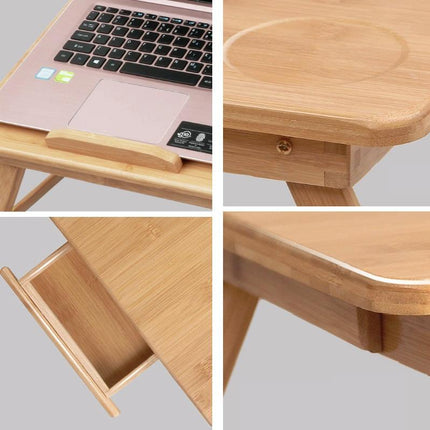 Foldable Laptop Desk For Bed - Lazy Computer Table With Card Slot