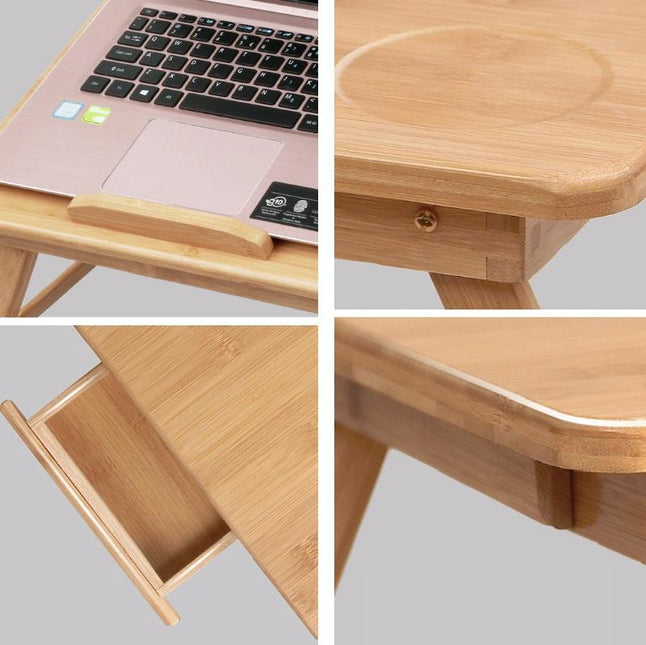 Foldable Laptop Desk For Bed - Lazy Computer Table With Card Slot