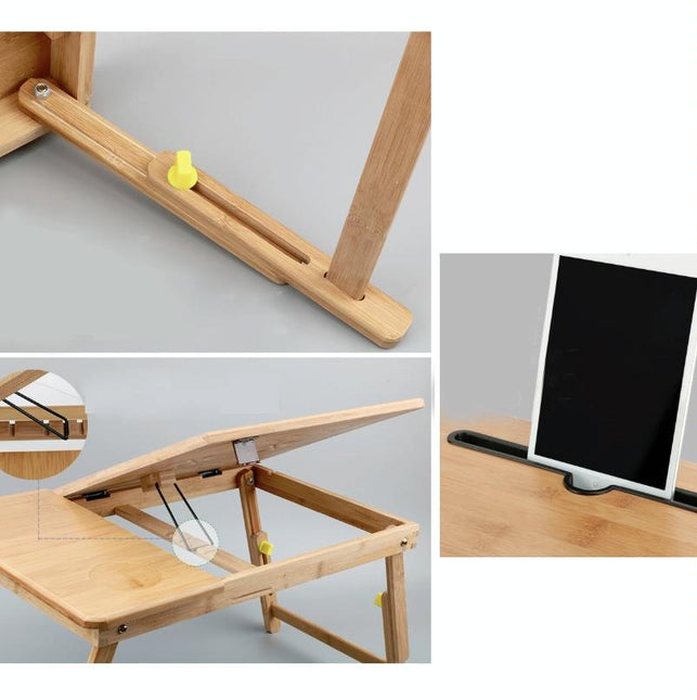 Adjustable Folding Laptop Desk For Bed With Card Slot And Lazy Computer Design