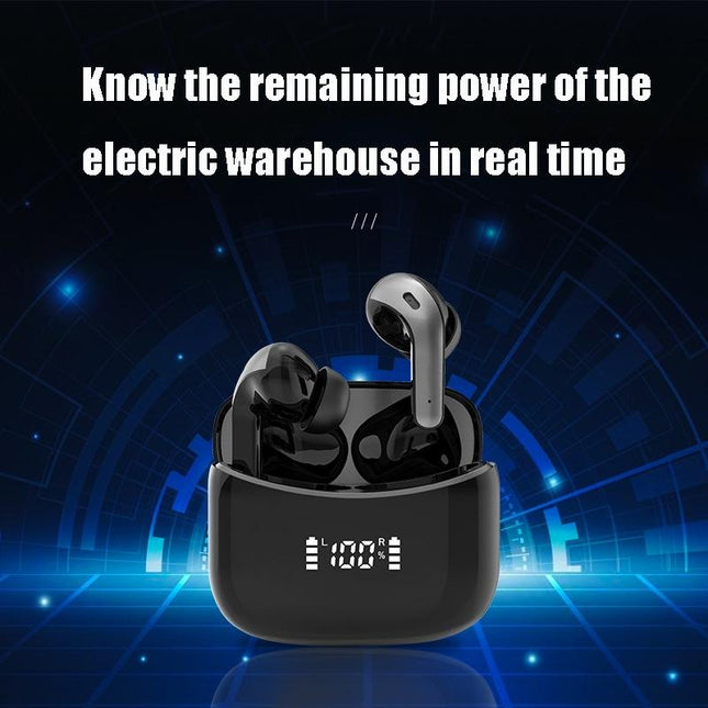 Black Wireless Bluetooth Earphone With Touch Display