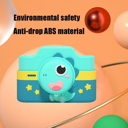 Mini Children'S Cartoon Dual-Lens Digital Camera Toy - Dinosaur Design