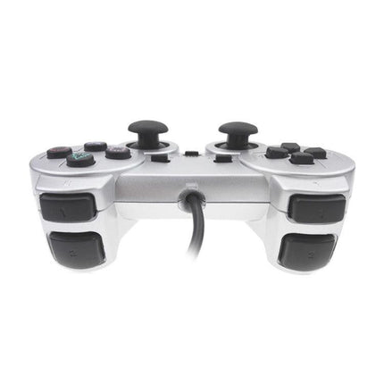 Silver Fuel Injection Gamepad For Ps2 With Dual Motor Vibration