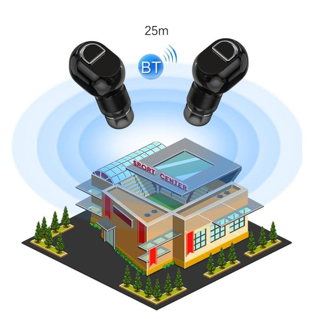 Mini Bluetooth Earphone With Hd Call - Black