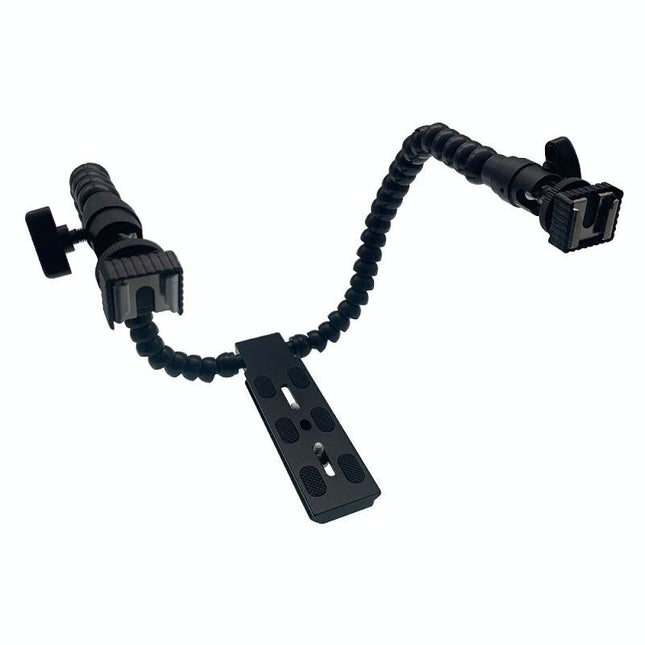 Adjustable Dual Arm Flash Bracket Mount For Hot Shoe