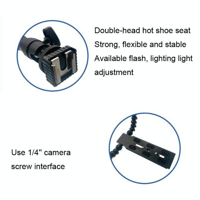 Adjustable Dual Arm Flash Bracket Mount For Hot Shoe