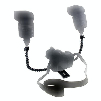 Adjustable Dual Arm Flash Bracket Mount For Hot Shoe