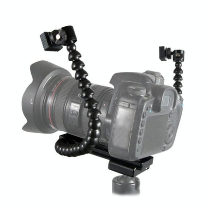 Adjustable Dual Arm Flash Bracket Mount For Hot Shoe