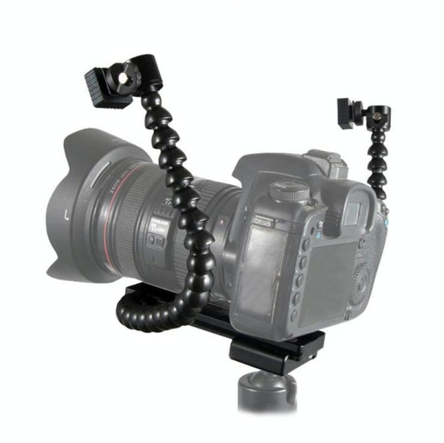 Adjustable Dual Arm Flash Bracket Mount For Hot Shoe