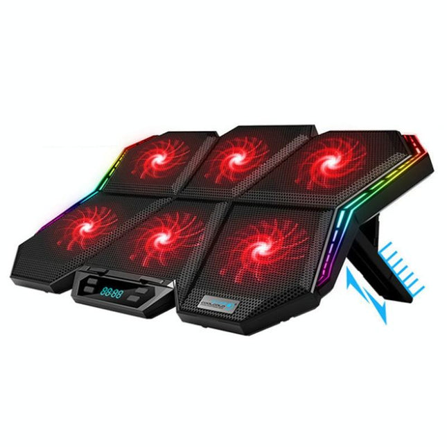 6-Fan Adjustable Rgb Laptop Cooling Base