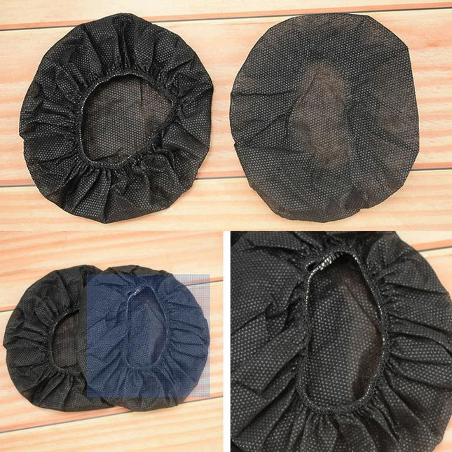 50 Pairs Disposable Earphone Covers - Non-Woven Black