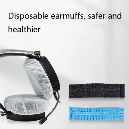 50 Pairs Disposable Earphone Covers - Non-Woven Black