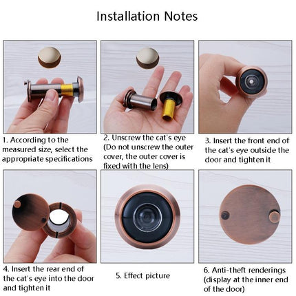 2-Pack Wide-Angle Security Door Viewer - Anti-Tiny Hd Glass Lens - 200 Degree - Red Bronze