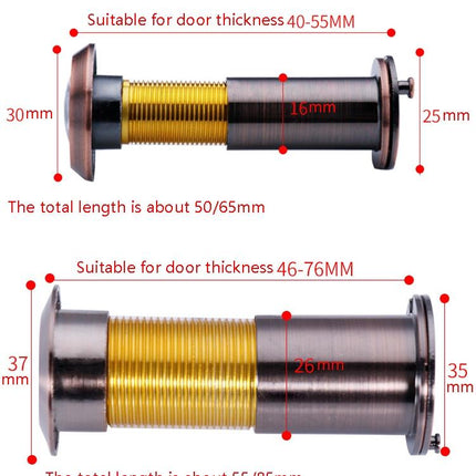 2-Pack Wide-Angle Security Door Viewer - Anti-Tiny Hd Glass Lens - 200 Degree - Green Bronze