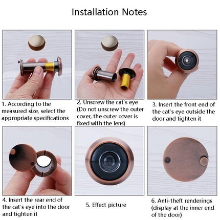 2-Pack Wide-Angle Security Door Viewer - 200 Degree Hd Glass Lens Anti-Tiny Gold