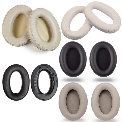 2-Pack Headset Sponge Covers For Sony Wh-1000Xm2 / Xm3 / Xm4 - Beige Protein With Card Buckle