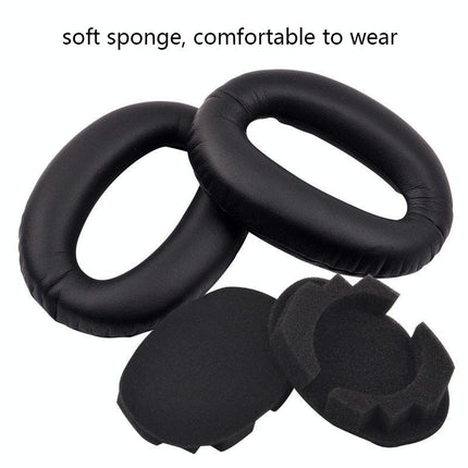 2-Pack Headset Sponge Covers For Sony Wh-1000Xm2 / Xm3 / Xm4 - Black Protein With Card Buckle