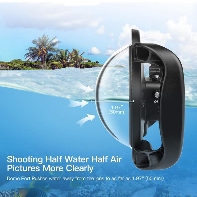 Underwater Dome Port For Dji Action Camera With Handle Trigger