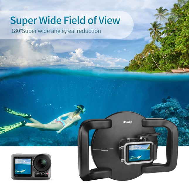 Underwater Dome Port For Dji Action Camera With Handle Trigger