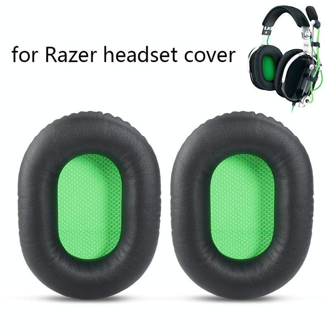 2-Pack Razer V2 Headset Sponge Covers - Black With Green Net