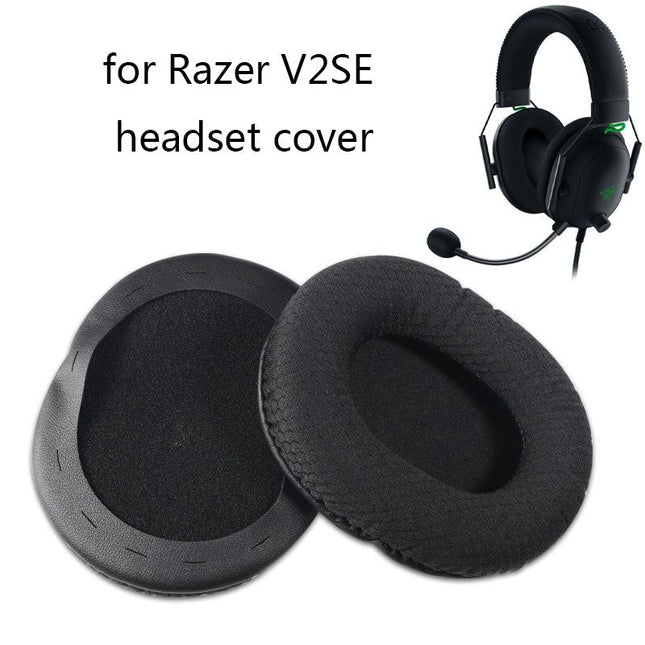 2-Pack Black Mesh Headset Sponge Covers For Razer V2