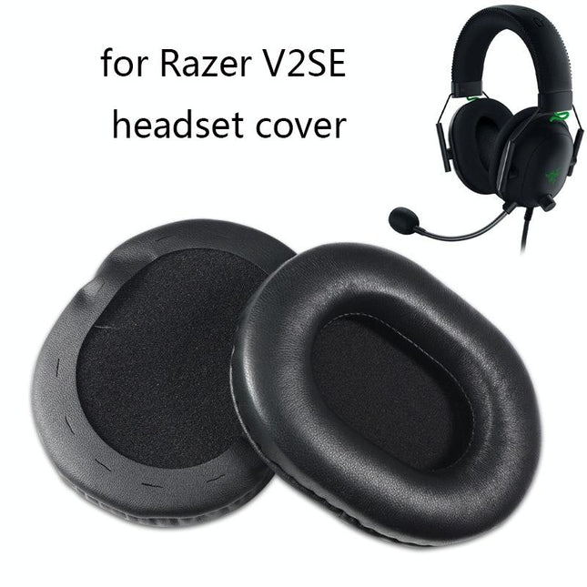 Black Lambskin Headset Sponge Covers - Set Of 2