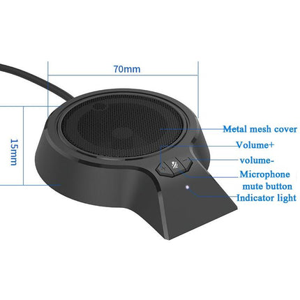 360-Degree Usb Conference Microphone For Video Calls And Webcasts