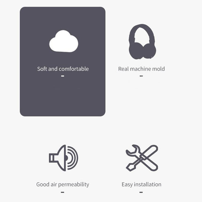 2-Pack Headset Earmuffs For Logitech H390 - Black Sponge