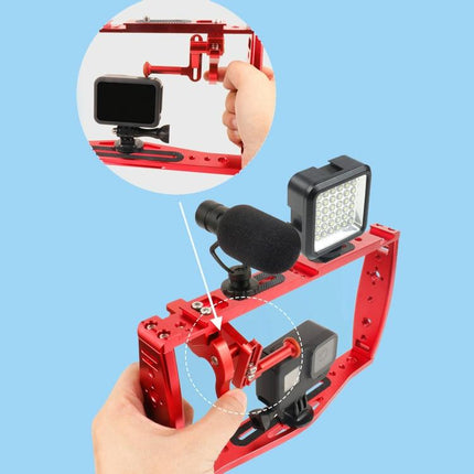 Underwater Dual Handheld Grip For Gopro Hero9 / 8 / 7 - Red