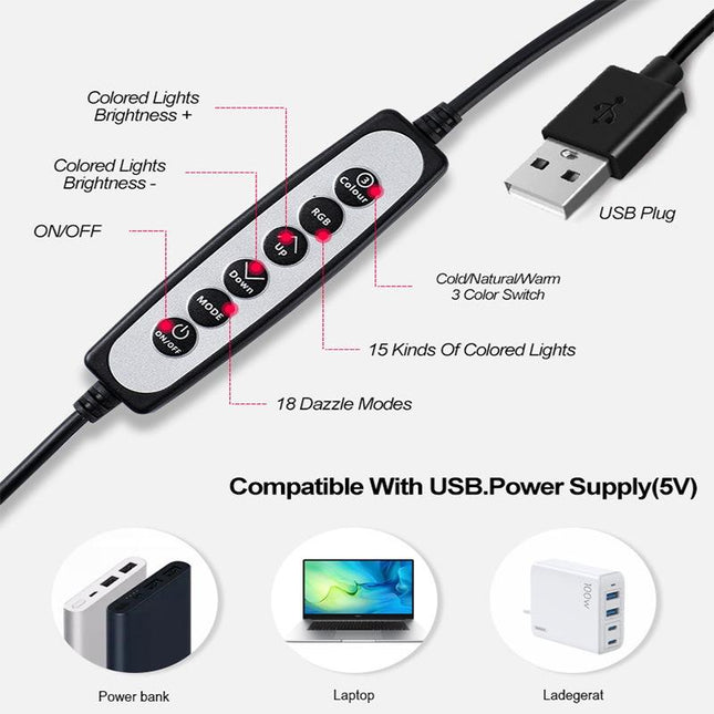 6 Inch Rgb Ring Light For Desktop Video Conferencing And Beauty