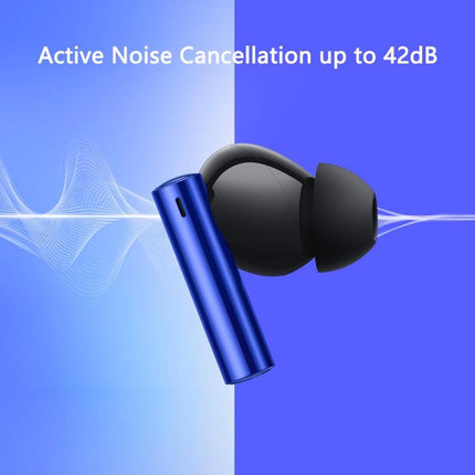 Blue Wireless Active Noise-Cancelling Earbuds For Sports
