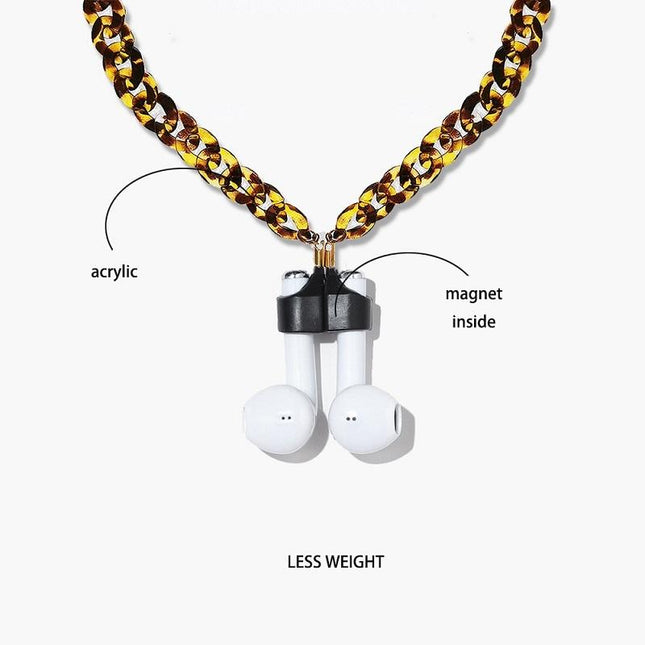 Leopard Wireless Earphones With Strong Magnetic Anti-Lost Chain