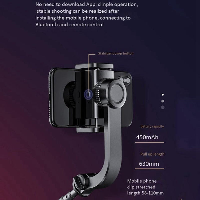 Smart Anti-Shake Selfie Stick With Bluetooth Remote