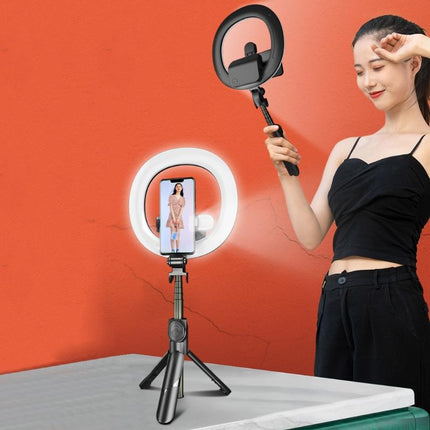 Wireless Led Double Fill Light Selfie Stick With Tripod For Live Streaming