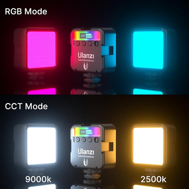 Small Led Video Fill Light For Vlogging And Photography - 6W Rgb Black