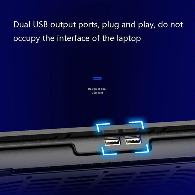 Sea Blue Dual Fan Laptop Cooling Stand - Adjustable