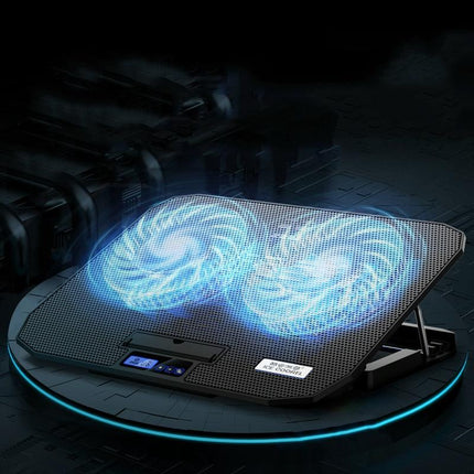 Sea Blue Dual Fan Laptop Cooling Stand - Adjustable