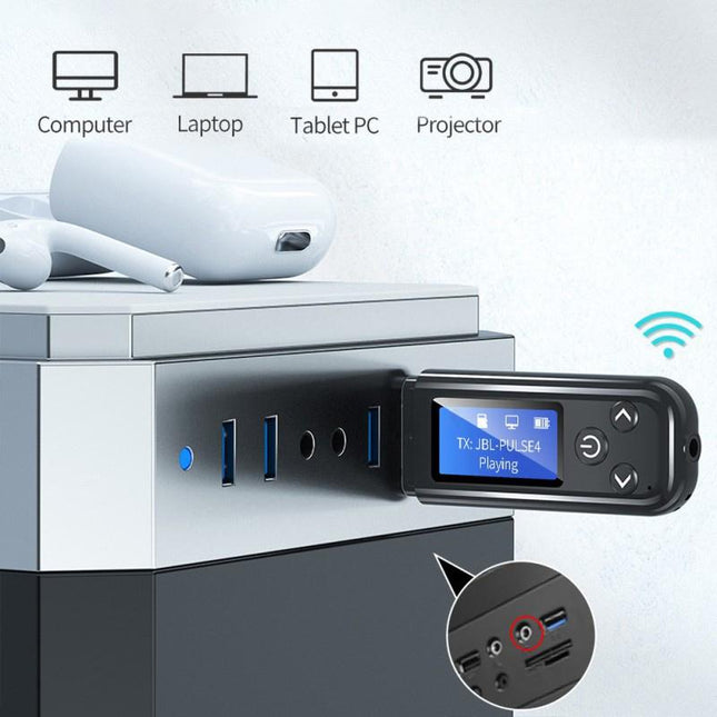 Lcd Bluetooth Audio Transmitter Receiver For Car Hands-Free