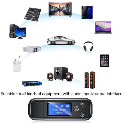 Lcd Bluetooth Audio Transmitter Receiver For Car Hands-Free